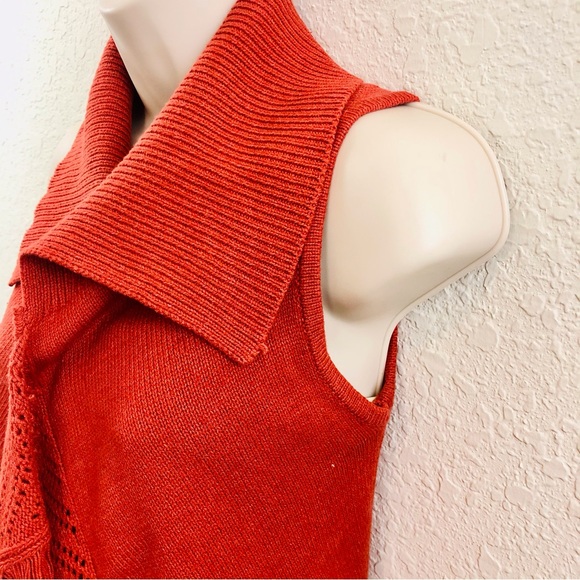 Versona Rust Orange Boho Fringe Vest - Picture 8 of 16